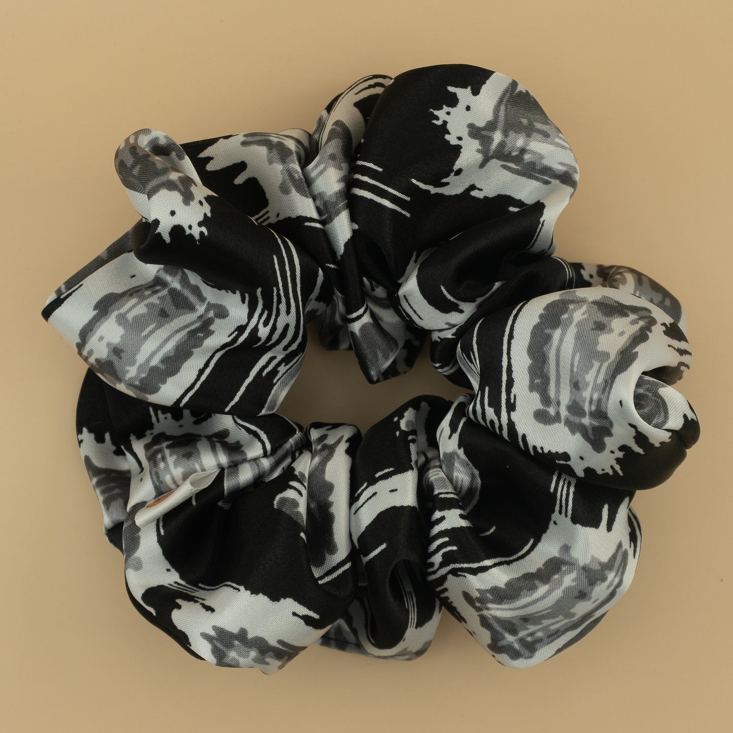 Midnight Marble Satin Scrunchie