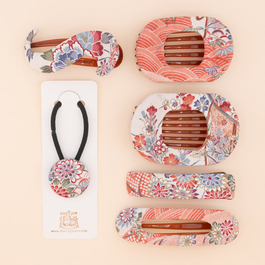 Authentic Kimono Buckle Clip - Hanami(花見) Large
