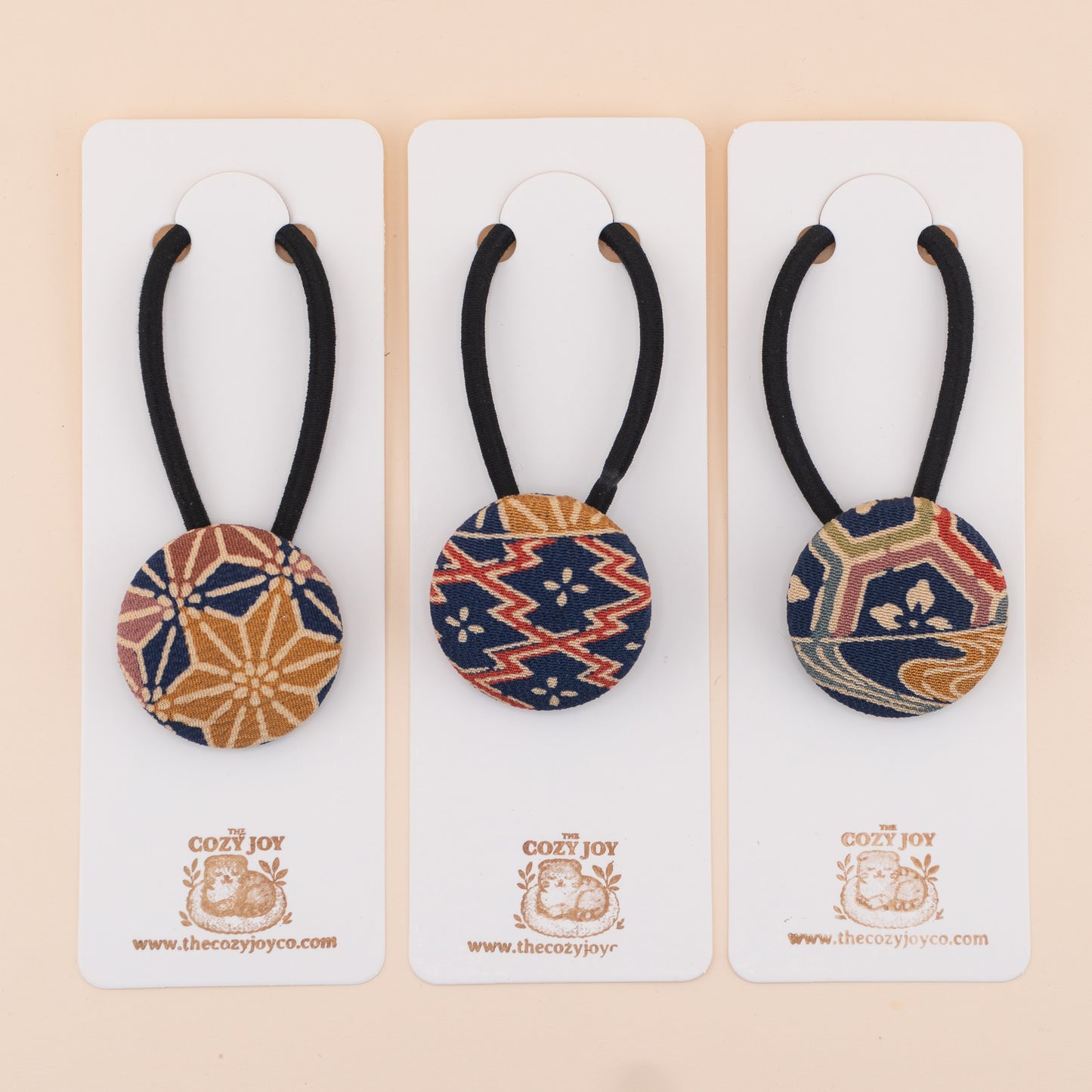 Button Hair Tie Kimono silk - Manami(真波)